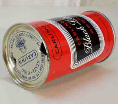 CARLING BLACK LABEL CLEVELAND â?¢OHIO TAX LIDâ?¢ SUPER CLEAN FLAT TOP BEER CAN OLD++