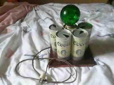 Vintage 5 can COORS Beer Can Light Plug-In Electric Bar Lamp NICE WORKS