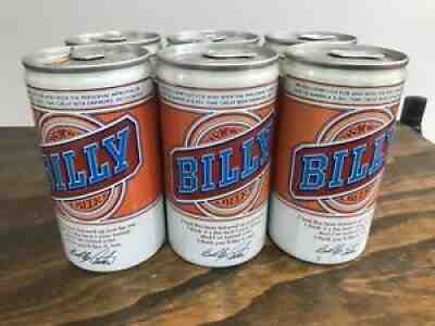 Vintage, Original 6-Pack of Billy Beer 1970's Classic - w/plastic -Complete