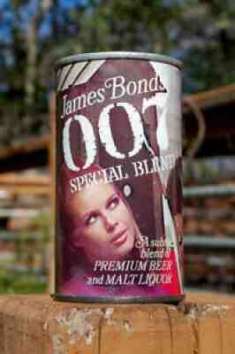 FINE ORIGINAL 1968 JAMES BOND 007 SERIES "TINY OPENING" PULL TAB BEER CAN!