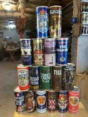 Lot of 17 Different Steel Beer Cans From Sweden -Pripps-three Towns granges till