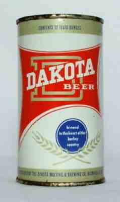 Dakota Beer 12 oz. Flat Top Beer Can-Bismarck, North Dakota