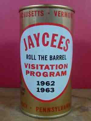 1962 1963 BALLANTINE JAYCEES - Roll The Barrel - 12 oz FLAT TOP BEER CAN