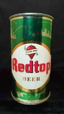 REDTOP EXTRA DRY BEER MID 1950'S 12OZ FLAT TOP SET CAN FISHING THEME CINCINNATI