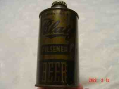 RARE Olive Drab Blatz JS J Spout 12oz Cone Top WW2 Indoor Grade 1 Beer Can w/Cap