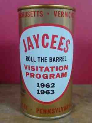 1962 1963 BALLANTINE JAYCEES - Roll The Barrel - 12 oz FLAT TOP BEER CAN