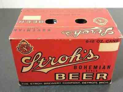 Absolutely Amazing STROH'S Bohemian beer 6 pack flat top cans and carton!!!!!!!