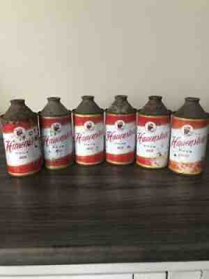 SIX PACK OF HAUENSTEIN Cone Top Beer Cans John Hauenstein Brewing,ï¿¼ New Ulm MN