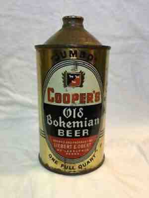 "RARE" COOPERâ??S OLD BOHEMIAN BEER  ??QUART ? CONE TOP BEER CAN.