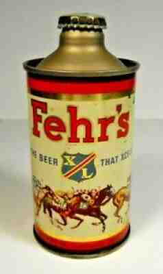 GRAPHIC FEHR'S CONE TOP BEER CAN - FRANK FEHR BREWING CO - LOUISVILLE, KENTUCKY