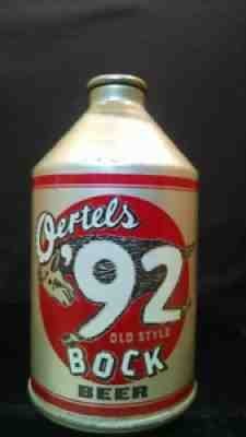 OERTELS '92 OLD STYLE BOCK BEER - EARLY 1950'S 12OZ CROWNTAINER CONE TOP CAN