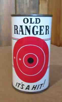 Tough Nice Bull Eye OLD RANGER PREMIUM BEER Flat Top Beer Can B/O Hornell, N.Y.