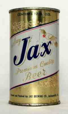Jax Premium Beer 12 oz. Flat Top Beer Can-Jax Brewing Jacksonville  Florida