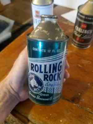 Rolling Rock Extra Pale Beer High Profile Cone Top Beer Can EMPTY CAN
