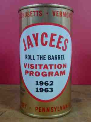 1962 1963 BALLANTINE JAYCEES - Roll The Barrel - 12 oz FLAT TOP BEER CAN