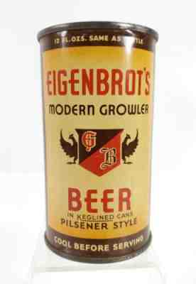 Empty Eigenbrot's Modern Growler Flat Top Beer Can W Opening Instructions