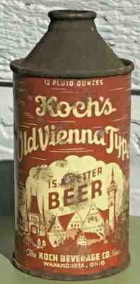 Koch's Old Vienna Style IRTP Cone Top Beer Can-Wapakoneta Ohio, Koch Beverage Co