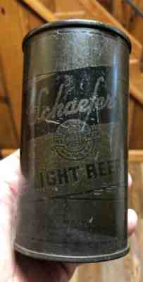 WWII US Army Food Ration OD Schaefer Light Beer Flat Top Can Sealed But Empty