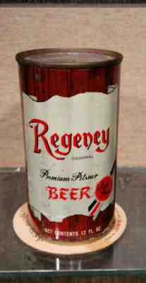1960 OLD SCHOOL REGENCY STEEL FLAT TOP BEER CAN MAIER LOS ANGELES CALIFORNIA