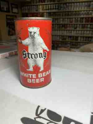 White Bear Beer Strong Flat Top Beer Can Eau Claire WI 145-13 EMPTY.Â  ORIGINAL