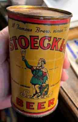 NTAGE CLEAN STOECKLE BEER 12 OZ FLAT TOP BEER CAN DIAMOND STATE WILMINGTON DE