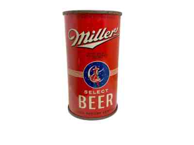 1939 Red MILLER BEER Flat Top Can Milwaukee Opening Instructions High Life Vtg