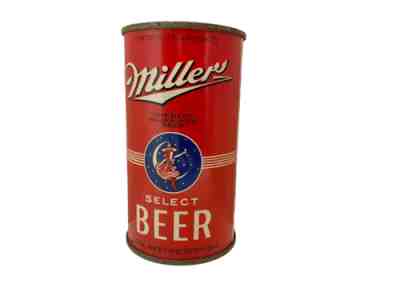 1939 Red MILLER HIGH LIFE BEER Flat Top Can Milwaukee Opening Instructions