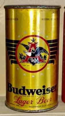 BUDWEISER FLAT TOP BEER CAN ST. LOUIS, MO. ANHEUSER BUSCH OI, (1936) Beautiful!