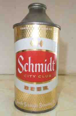 Vintage SCHMIDT CITY CLUB CONE TOP BEER CAN 4% Empty