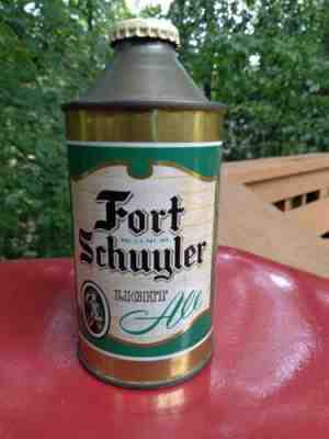 Spectacular Fort Schuyler Light Ale cone top beer can! 12 ounce, with orig. cap