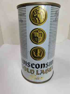 Wisconsin Gold Label Empty Flat Top Beer Can