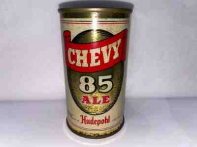 1950's CHEVY 85 Ale Flat Top Beer Can Brewed in Cincinnati, OH Hudepohl on Lid