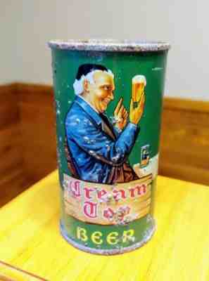 RARE!!! Cream Top O/I Flat Top Beer Can - vibrant color - nice display!