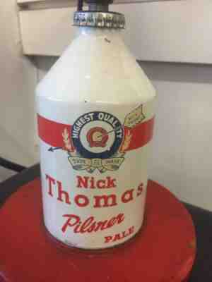 Nick Thomas Pilsner pale Cone Top beer Can lamp Dayton, Ohio