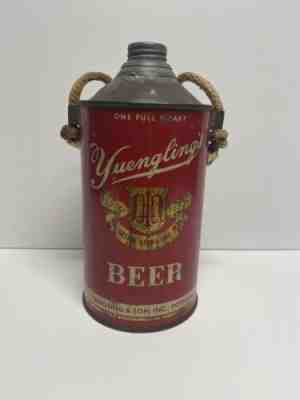 VINTAGE YUENGLING CONE TOP BEER CAN WITH OLD MODIFICATIONS - SCREW TOP & ROPE!!!