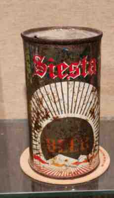 1950S RARE SIESTA FLAT TOP BEER CAN PACIFIC BREWING OAKLAND CALIFORNIA