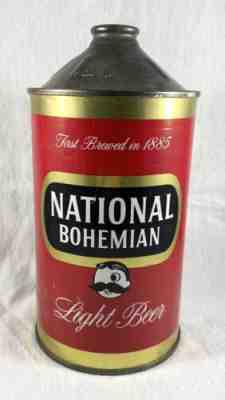 Rare Vintage National Bohemian Light Beer Quart Size Cone Top Beer Can