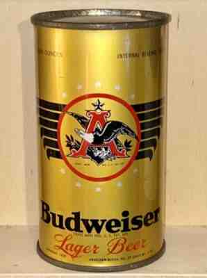 BUDWEISER FLAT TOP BEER CAN ST. LOUIS, MO. ANHEUSER BUSCH OI, (1936) IRTP Beauty