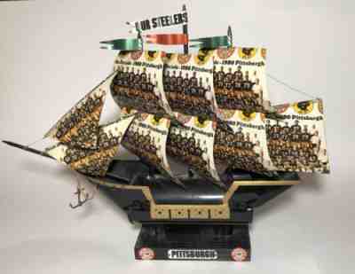 One of a Kind ~ Team of the Decade 1980 Pittsburgh Steelers Beer Can Pirate Ship