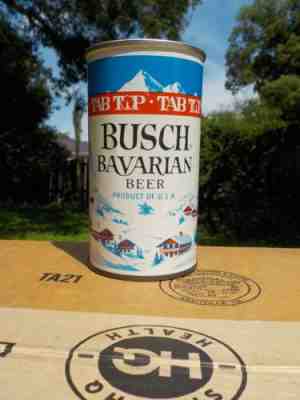 ZIP TOP BUSCH at TAMPA FLORIDA 4 CITY RED BAND TAB TOP OLD BEER CAN