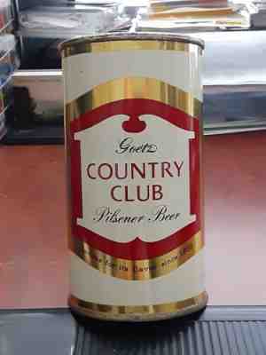 Goetz Country Club Pilsener Beer Flat Top (Empty) Can--VERY SCARCE--
