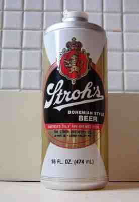 STROH'S Test Can. Aluminum Cone Top. Detroit Michigan Beer. 16 ozs. Clean Empty.