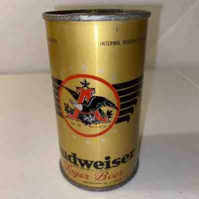 BUDWEISER LAGER GOLD OI IRTP Flat Top GOLD Empty Beer Can Copyright 1936 19