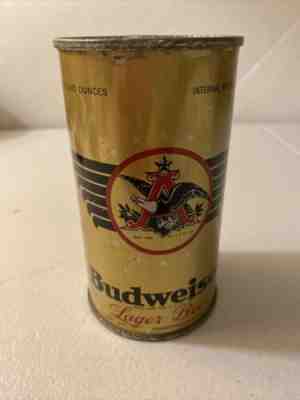 BUDWEISER LAGER GOLD OI IRTP Flat Top GOLD Empty Beer Can Copyright 1936 24