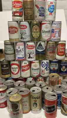Vintage Beer Can Lot of 45 Cans 70s 80s Assorted Brands