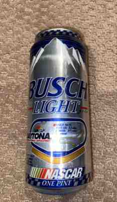 Vintage BUSCH LIGHT NASCAR Daytona 16 oz Stay tab beer can B/O Aluminum