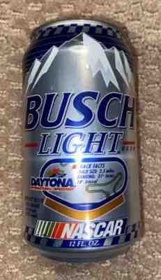 Vintage BUSCH LIGHT NASCAR Daytona MS 12 oz Stay tab beer can B/O Aluminum