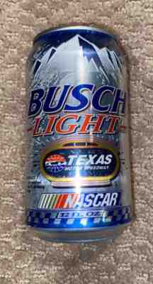 Vintage BUSCH LIGHT NASCAR TEXAS MS 12 oz Stay tab beer can B/O Aluminum