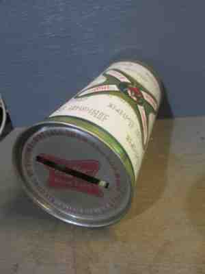 MILLER HIGH LIFE_ 10 OUNCE_ FLAT / BANK TOP BEER CAN -[EMPTY CANS, READ DESC.]-