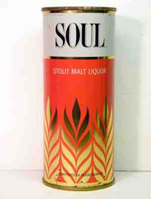 SOUL STOUT Malt Liquor 16 oz. Juice Pull Tab BEER CAN, Maier Brewing, LA, CA